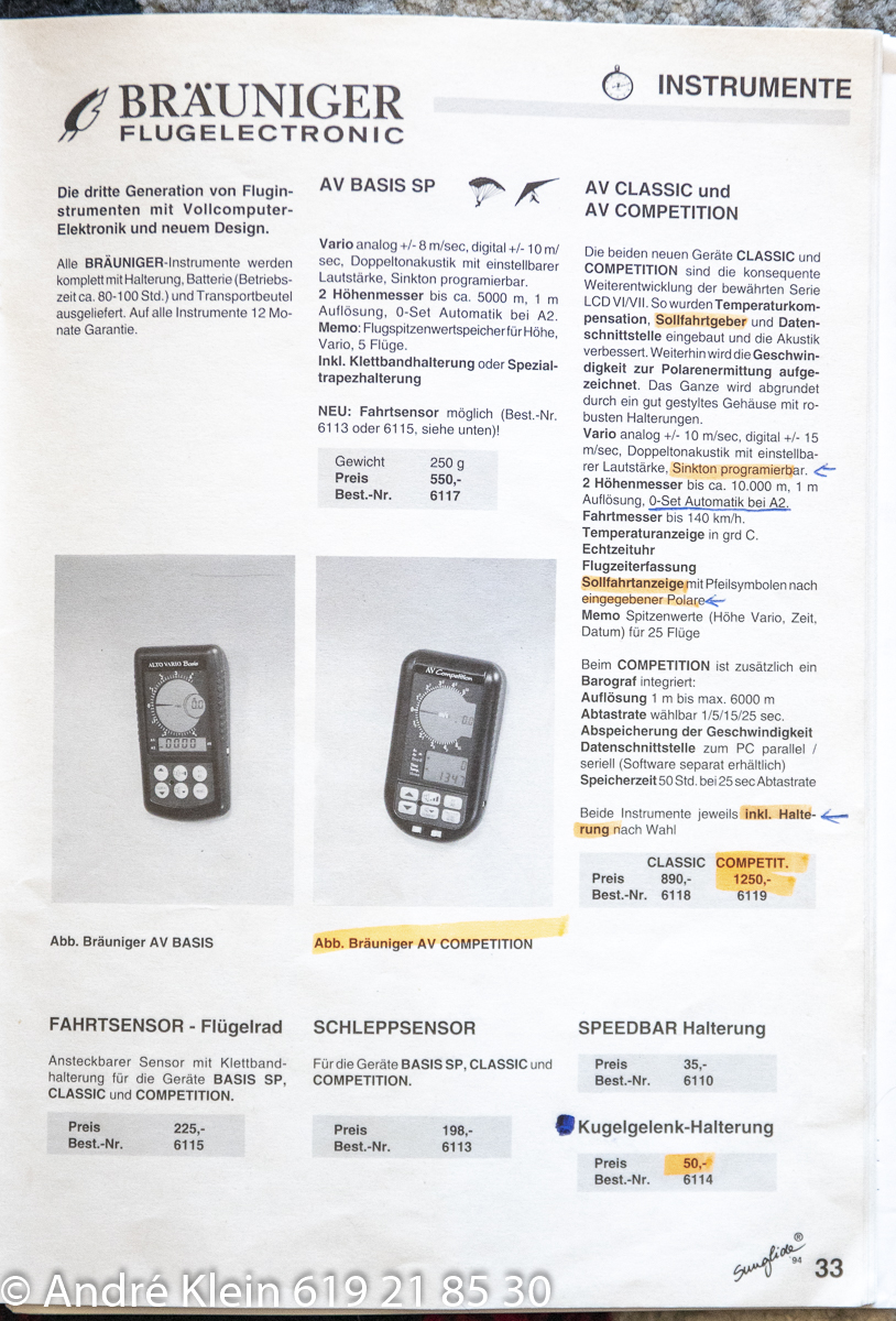 Variometro-GPS-IQ Compeo_Flytec 5030 - Braüninger catálogo y precio